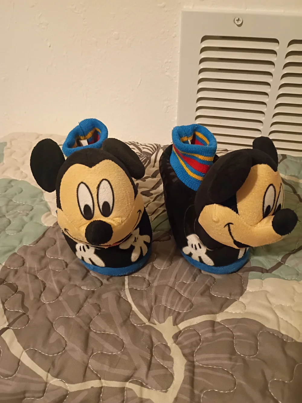 Disney Mickey Mouse Black Blue Yellow Kids Slippers